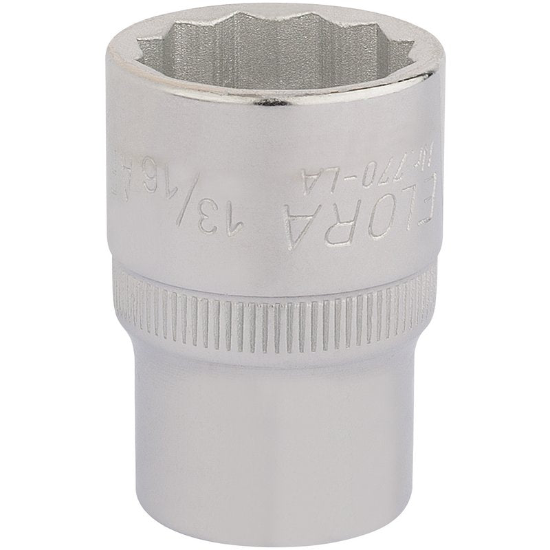 Elora Bi-Hexagon Socket 1/2"D 13/16" Chrome Plated Hardened And Tempered 24434