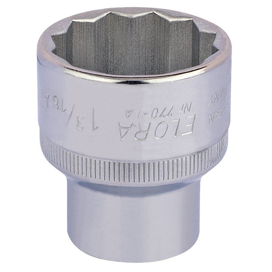 Elora Bi-Hexagon Socket 1/2"D 1.3/16" Chrome Plated Hardened And Tempered 24509