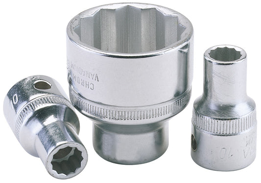Elora Bi-Hexagon Socket 1/2"D 26mm Chrome Plated Hardened And Tempered 24715