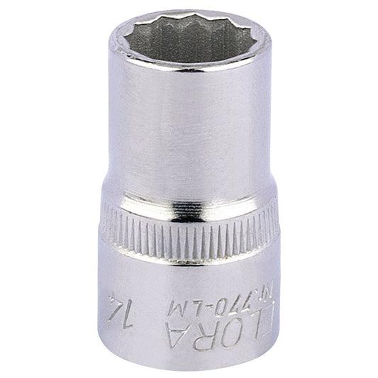 Elora Bi-Hexagon Socket 1/2"D 14mm Chrome Plated Hardened And Tempered 24591