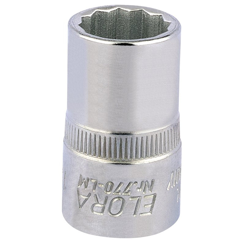 Elora Bi-Hexagon Socket 1/2"D 15mm Chrome Plated Hardened And Tempered 24608
