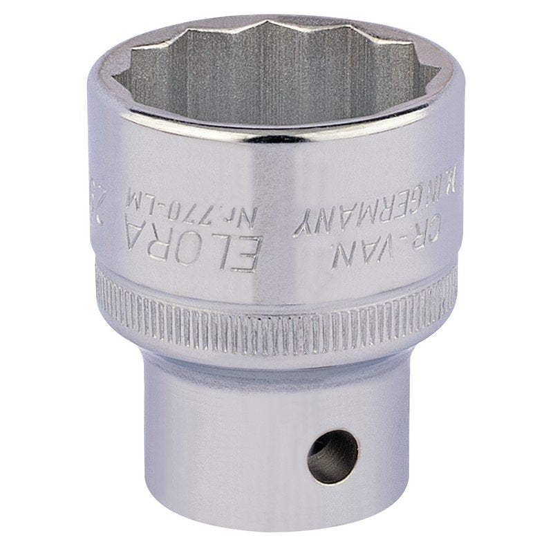 Elora Bi-Hexagon Socket 1/2"D 29mm Chrome Plated Hardened And Tempered 24749