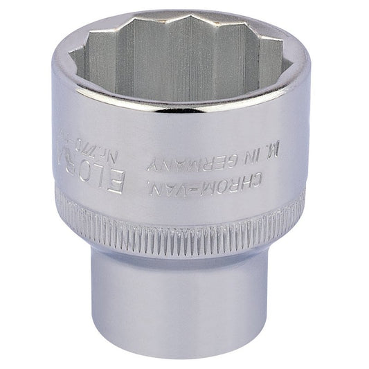 Elora Bi-Hexagon Socket 1/2"D 30mm Chrome Plated Hardened And Tempered 24757