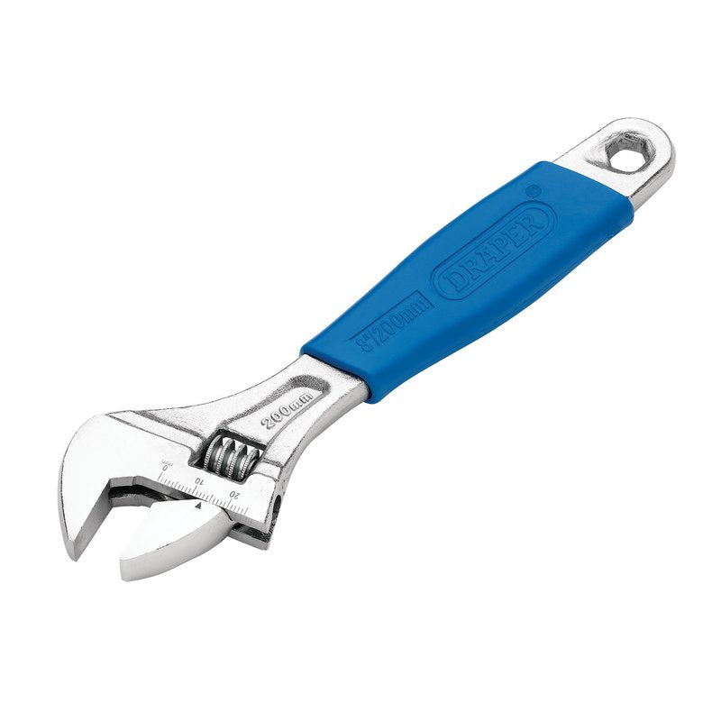 Draper 200mm 24mm Jaw Crescent Type Adjustable Wrench Soft Grip Handle 24792