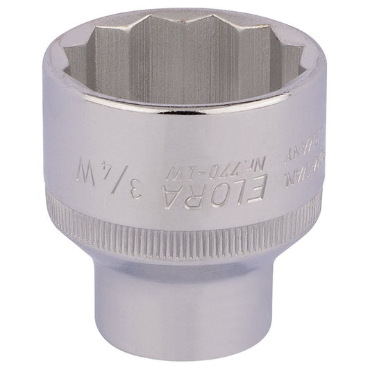 Elora Whitworth Bi-Hexagon Socket 1/2" Sq Dr 3/4" Standard Length 24898