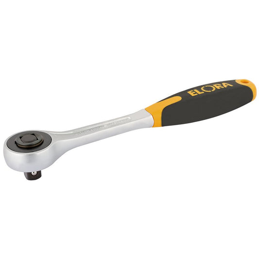 Elora 1/2"D Push Through Soft Grip Reversible Ratchet 200mm 12 Tooth 25408