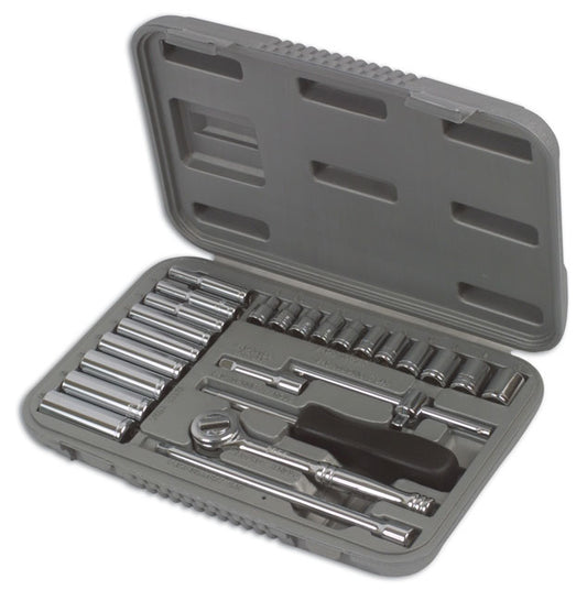 Tool Base Metric Socket Set 1/4"D 25pc Deep And Standard Length ToolBase 2553
