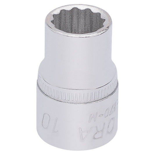 Elora Bi-Hexagon Socket 3/8"D 10mm Chrome Plated Hardened And Tempered 25862