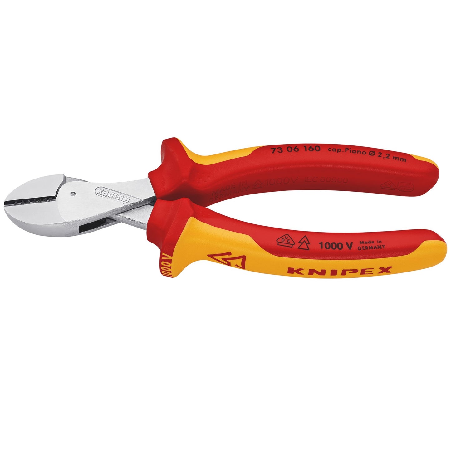 Knipex X-Cut 160mm High Leverage Insulated Diagonal Cutter 1500V DC 73 06 160 SB