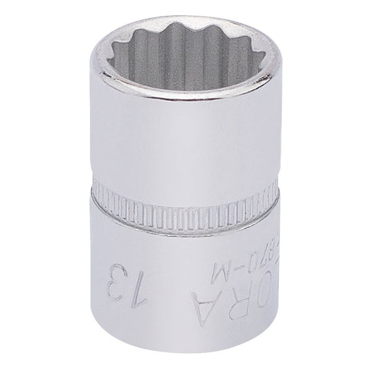 Elora Bi-Hexagon Socket 3/8"D 13mm Chrome Plated Hardened And Tempered 25896