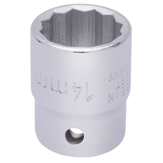 Elora Bi-Hexagon Socket 3/8"D 14mm Chrome Plated Hardened And Tempered 25903