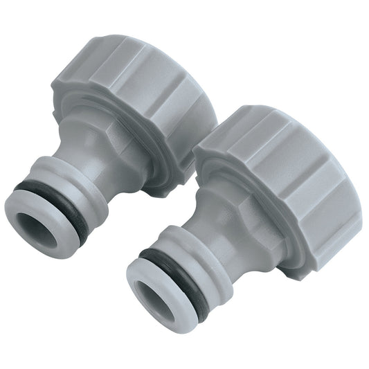 Draper Outdoor Garden Tap Connectors Size 3/4" Pack of 2 Plastic 25906