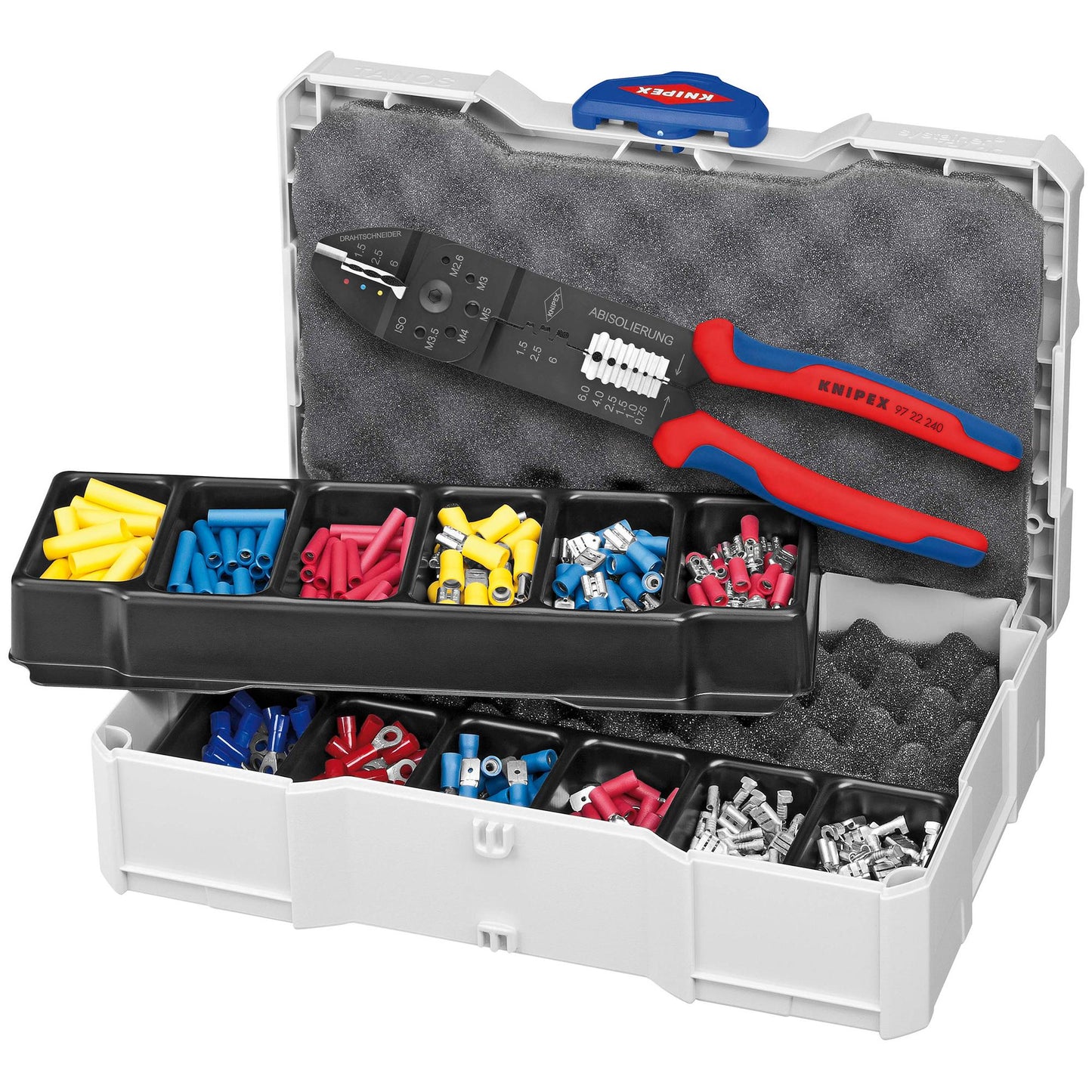 KNIPEX 97 90 25 Crimp Assortment for Cable Connectors, 1 x 97 22 240, 13 Parts, 265mm