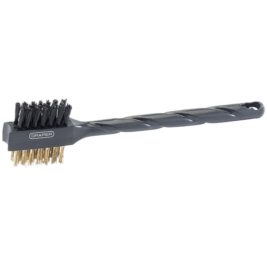 Draper Brass and Nylon Wire Brush 175mm Double Sided Inbuilt Scraper 26318
