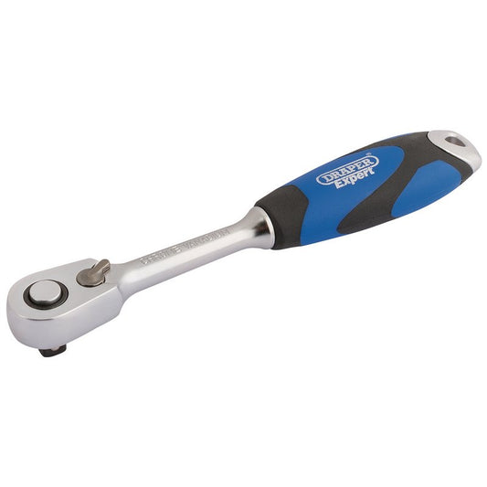 Draper 1/4" 60 Tooth Micro Head Reversible Soft Grip Ratchet Quick Release 26514