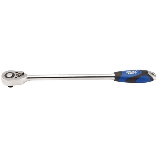 Draper 1/2"D Extra Long Reversible Quick Release Soft Grip Ratchet 387mm 26591