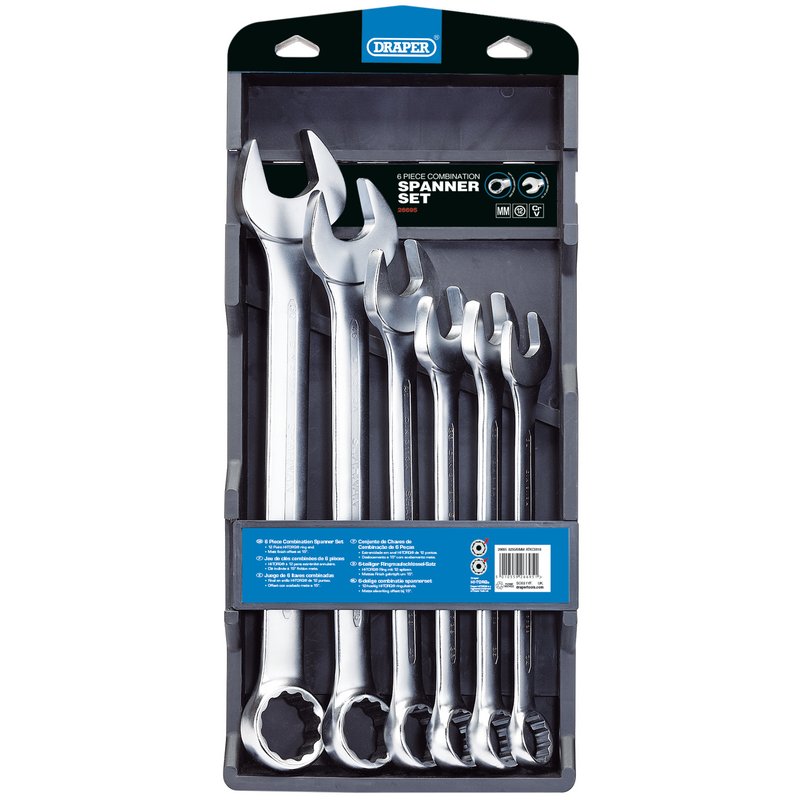Draper Jumbo Combination Spanner Set 6pc 34mm 36mm 38mm 41mm 46mm 50mm 26695