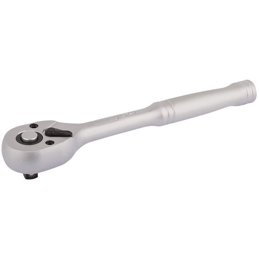 Draper 1/4"D 72 Tooth Reversible Ratchet Quick Release Satin Finish 26723