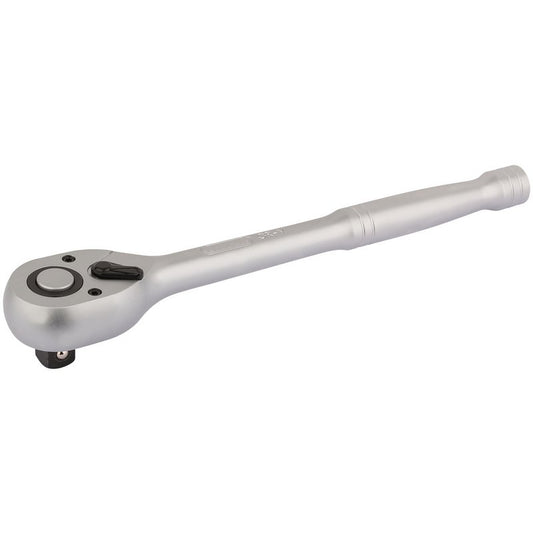 Draper 1/2"D 72 Tooth Reversible Ratchet Quick Release Satin Finish 26733