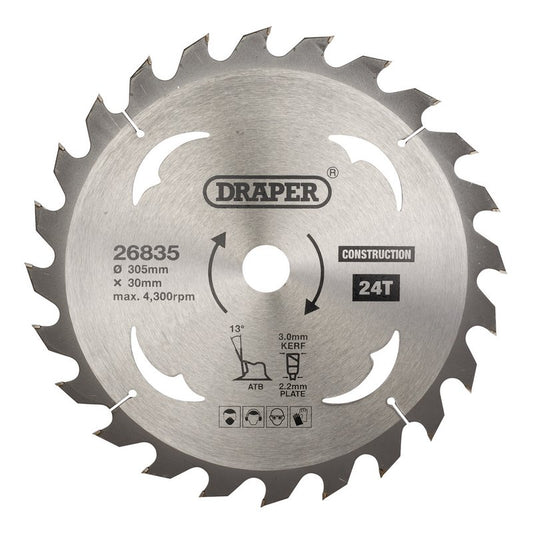 Draper TCT Construction Circular Saw Blade 305 x 30mm 24T 26835