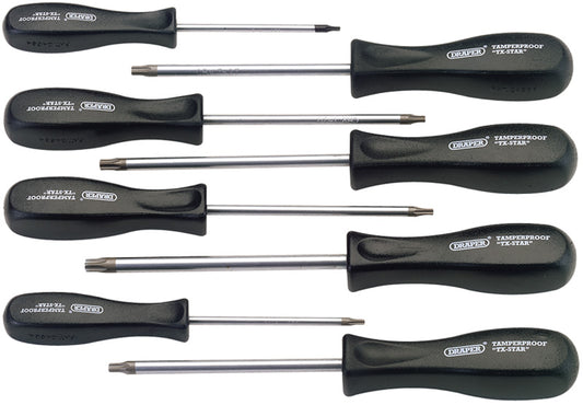 Draper Torx Star Mechanic's Security Screwdriver Set 8 Piece Square Handle 27017
