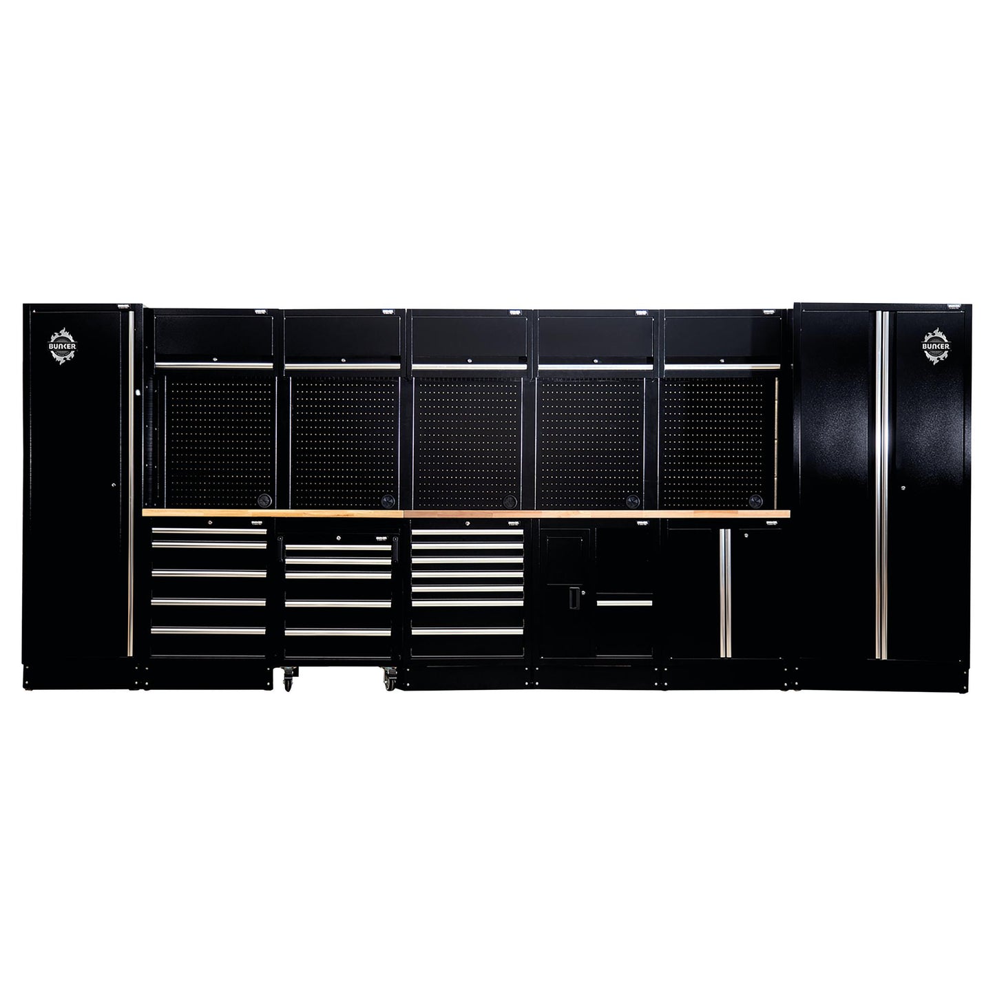 BUNKER® 25 Piece Modular Storage Combo with Hardwood Worktop, 4915mm