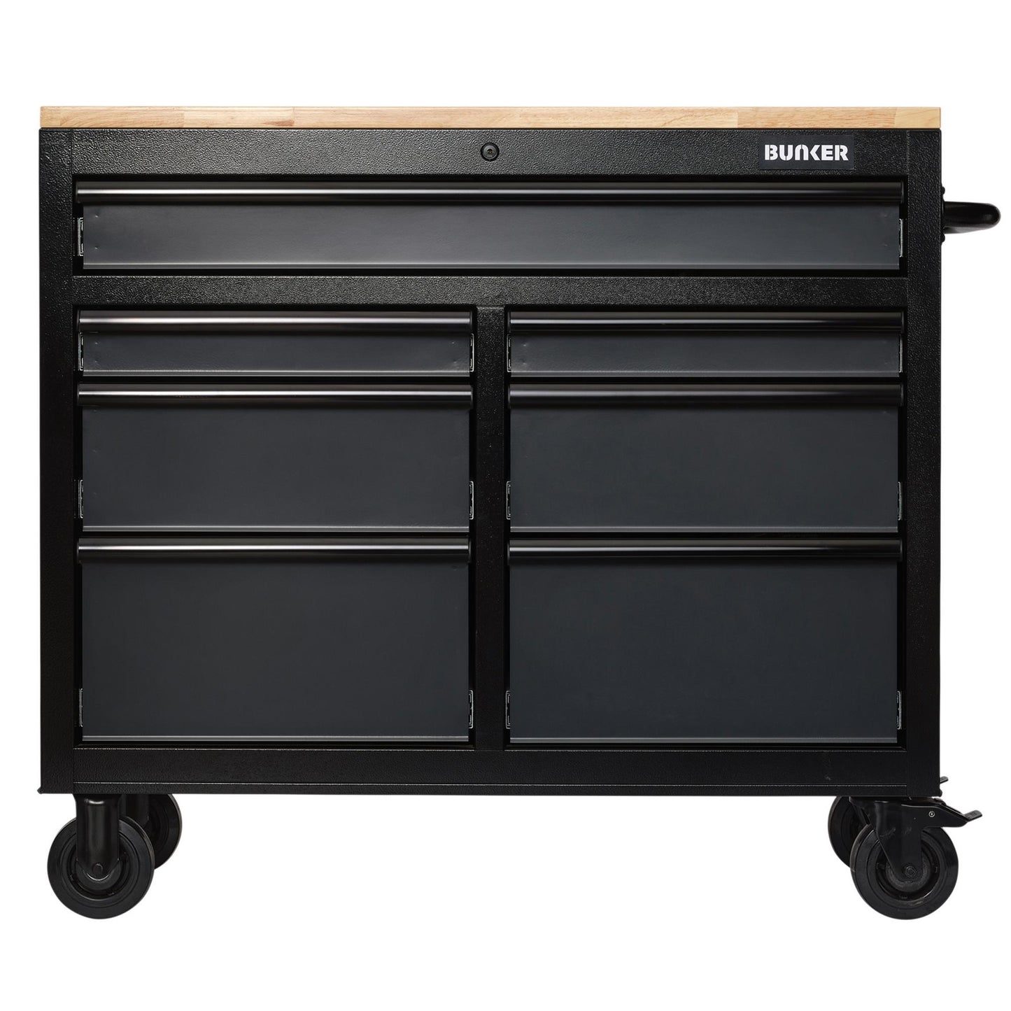 BUNKER® 7 Drawer Workbench Roller Tool Cabinet, 41", Grey