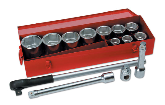 Laser Tools Metric Socket Set 1"D 14pc Heavy Duty Single Hex Steel Boxed 2721