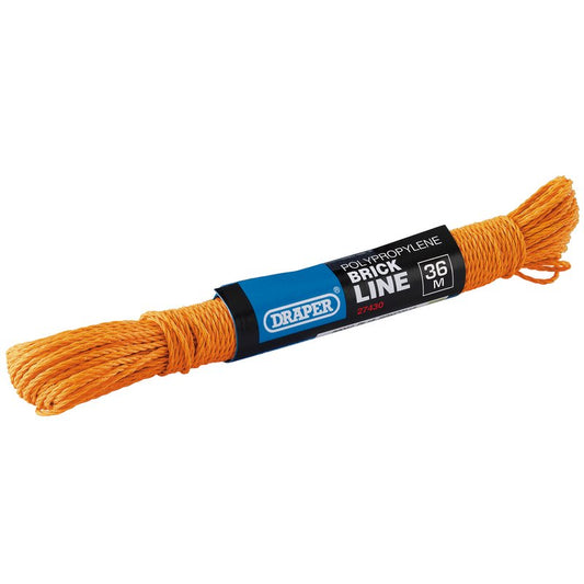 Draper Brick Line 36m Braided Polyethylene Strong Waterproof Cord 27430