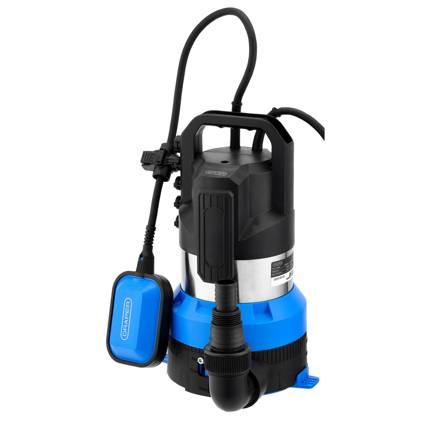 230V Submersible Clean/Dirty Water Pump and Puddle Sucker, 330L/min, 850W