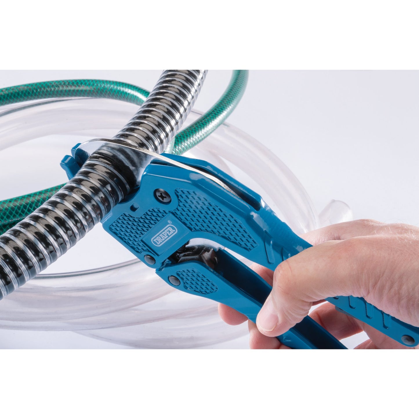 Draper Plastic Vinyl Pipe Cutter 3 - 42mm Diecast Aluminium Length 200mm 27632