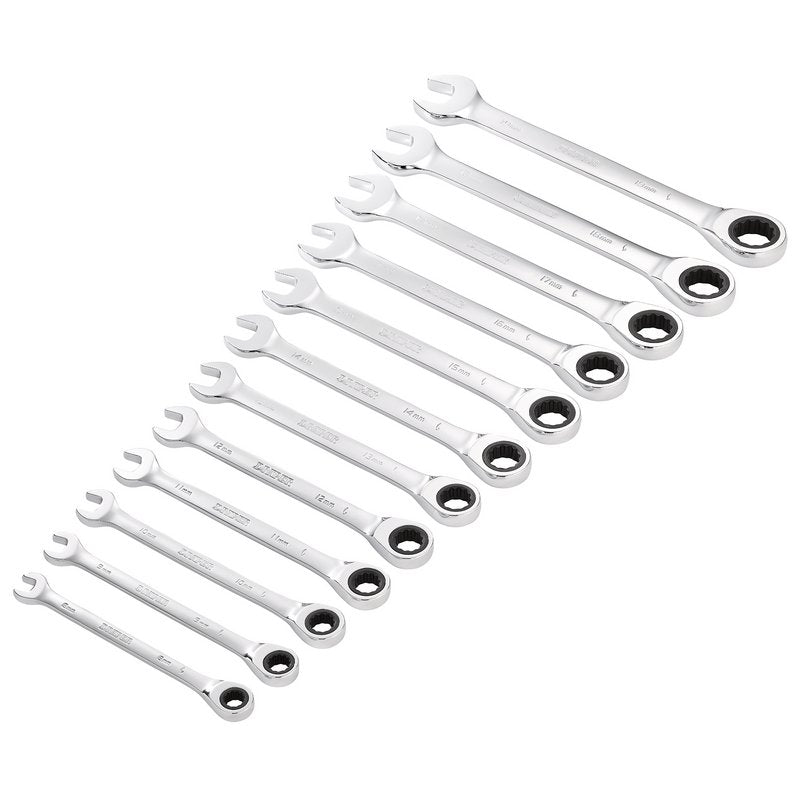 Draper HI-TORQ Metric Ratchet Combination Spanner Set 12 Piece 27689
