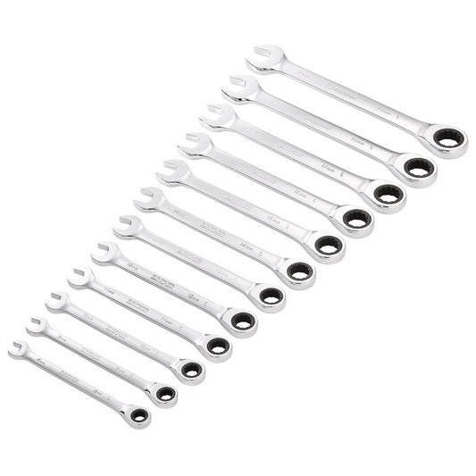Draper HI-TORQ Metric Ratchet Combination Spanner Set 12 Piece 27689