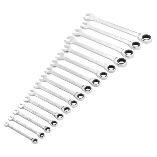 Draper HI-TORQ Metric Ratchet Combination Spanner Set 16 Piece 27690