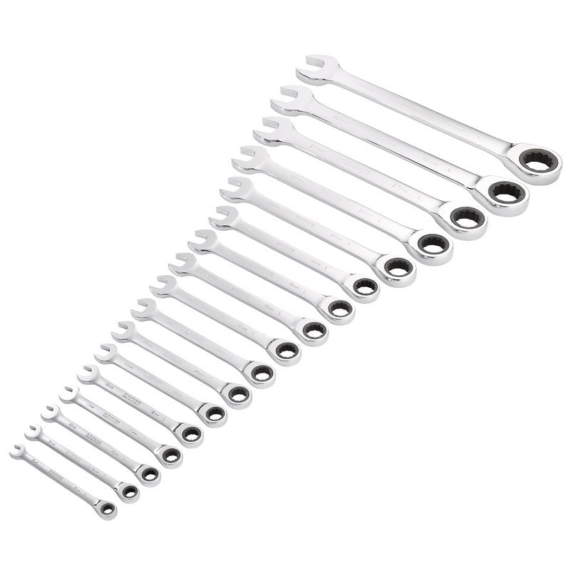 Draper HI-TORQ Metric Ratchet Combination Spanner Set 17 Piece 27691