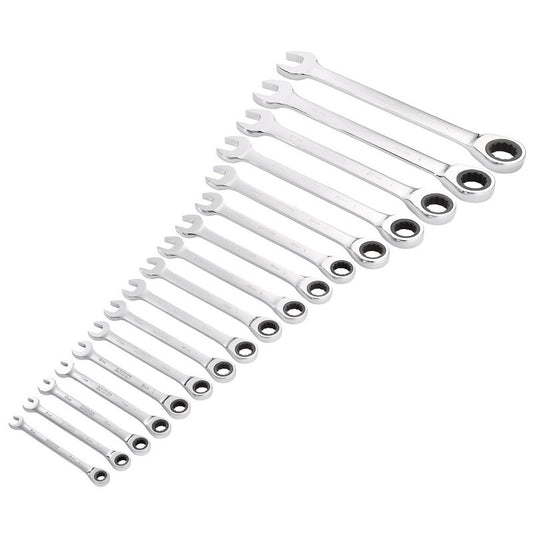 Draper HI-TORQ Metric Ratchet Combination Spanner Set 17 Piece 27691
