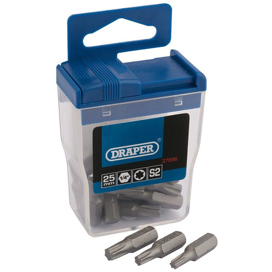 Draper Assorted Torx Star Long Insert Bits 25mm (20 Piece) 27696