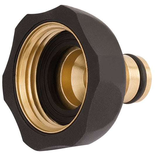 Draper Brass and Rubber Garden Hose Tap Connector 1" Female 27697