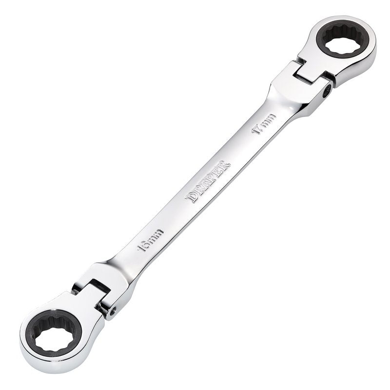 Draper Metric 16 x 17mm Flexible Head Double Ring Ratchet Spanner  27756