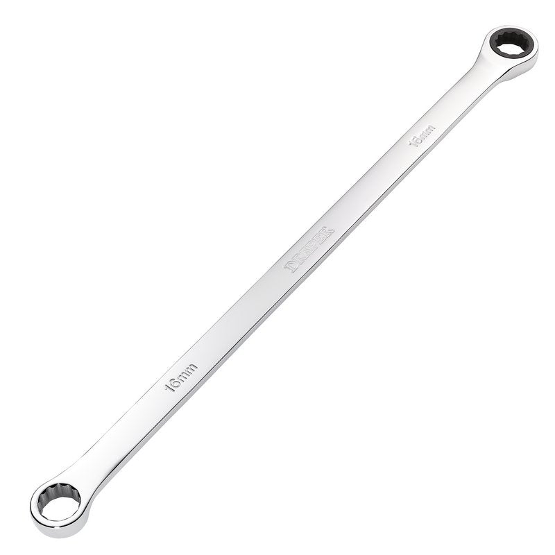 Draper Metric 16mm Extra Long Double Ring Ratchet Spanner Chrome 27773