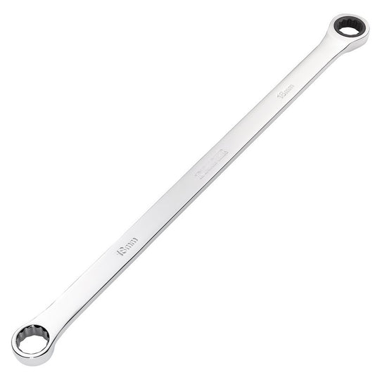 Draper 18mm Metric Extra Long Double Ring Ratchet Spanner Chrome 27776
