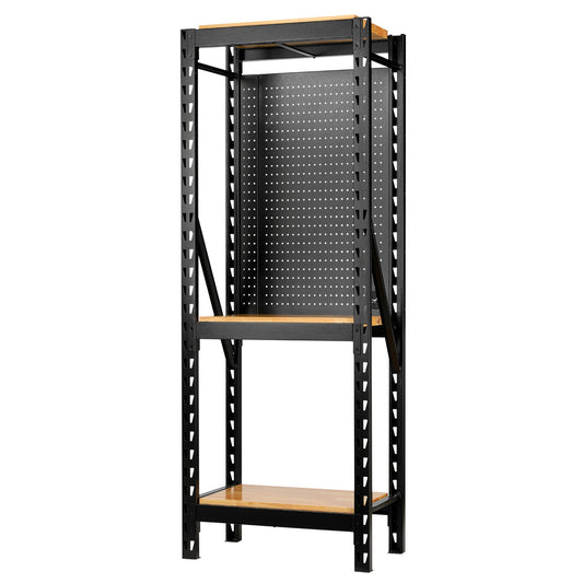 BUNKER 17 Piece Modular 3 Tier Racking Hardwood Shelving Pegboards 750mm 27892