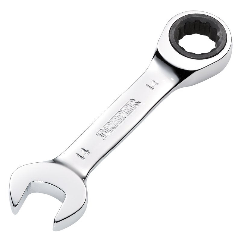 Draper HI-TORQ 14mm Metric Stubby Ratchet Combination Spanner 27895
