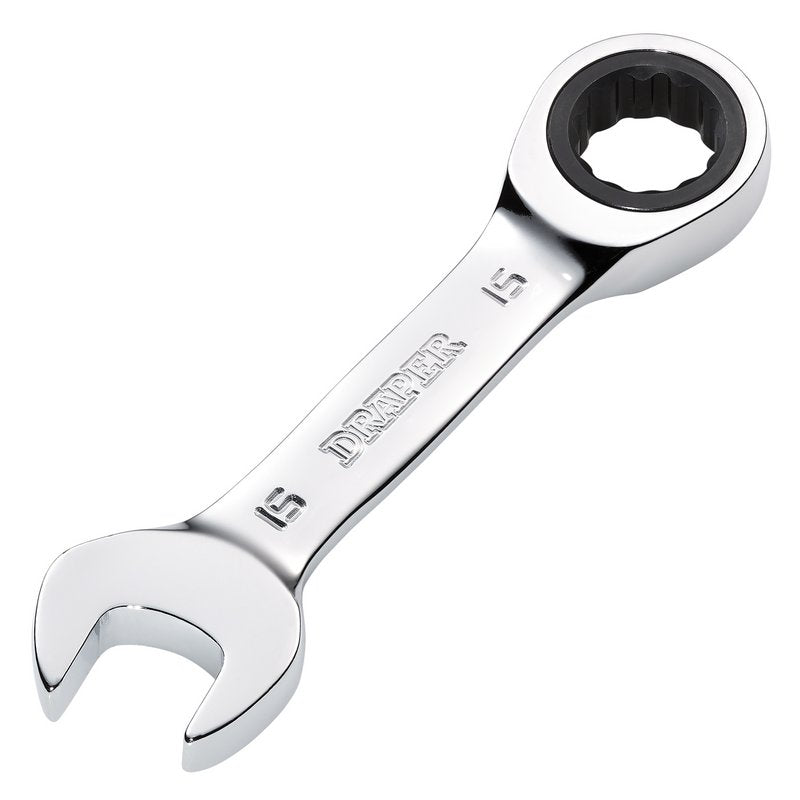 Draper HI-TORQ 15mm Metric Stubby Ratchet Combination Spanner 27909