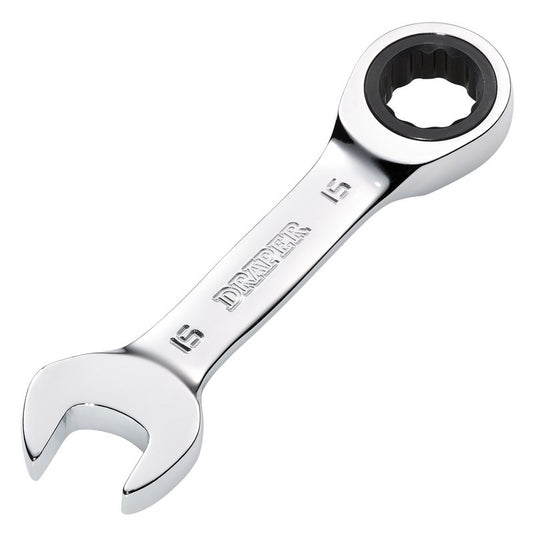 Draper HI-TORQ 15mm Metric Stubby Ratchet Combination Spanner 27909