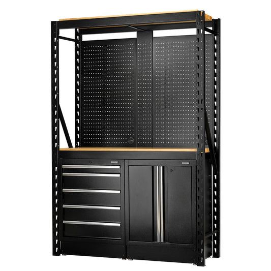 BUNKER 15 Piece Modular Storage Combo 2 Tier Racking Floor Cabinets 1500mm 27912
