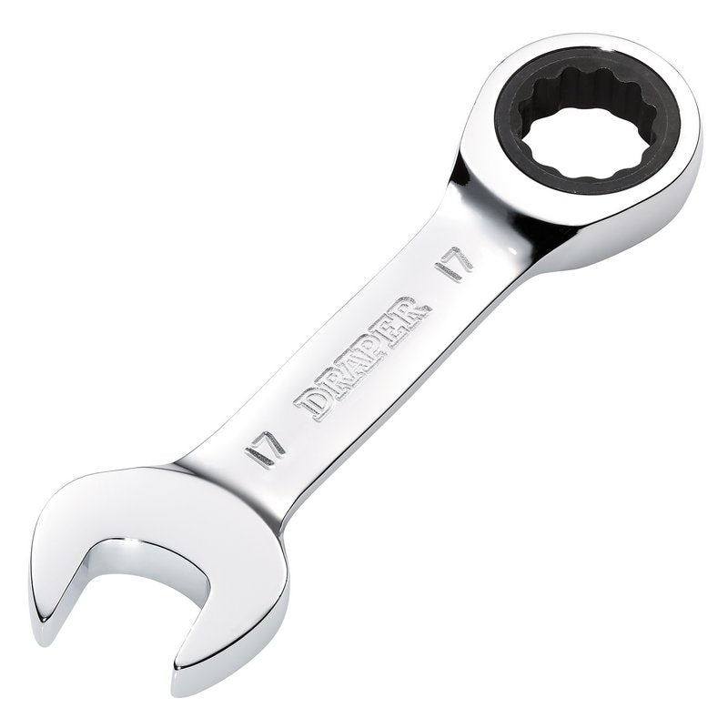 Draper HI-TORQ 17mm Metric Stubby Ratchet Combination Spanner 27914