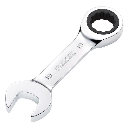 Draper HI-TORQ 19mm Metric Stubby Ratchet Combination Spanner 27930