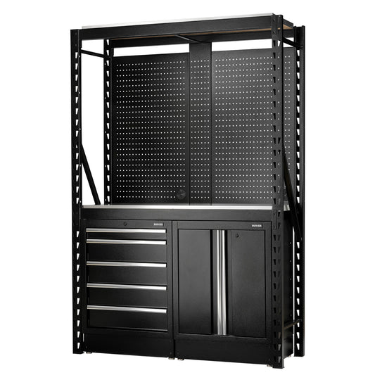 BUNKER 15 Piece Modular Storage Combo 2 Tier Racking Floor Cabinets 1500mm 27972