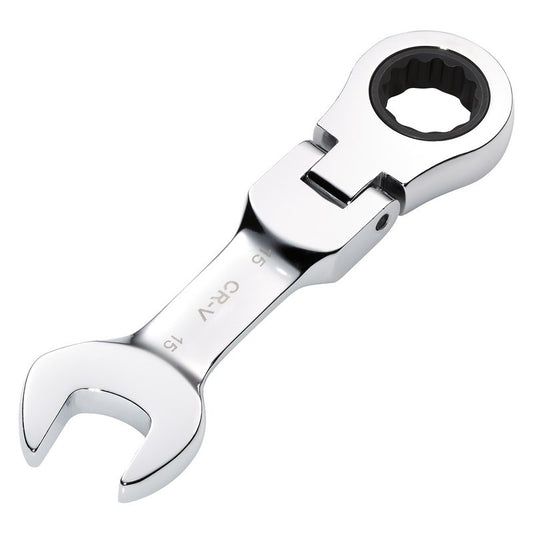 Draper 15mm Metric Stubby Flexible Head Ratchet Combination Spanner 27973